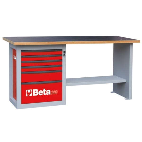BETA delovni pult C59A v rdeči barvi